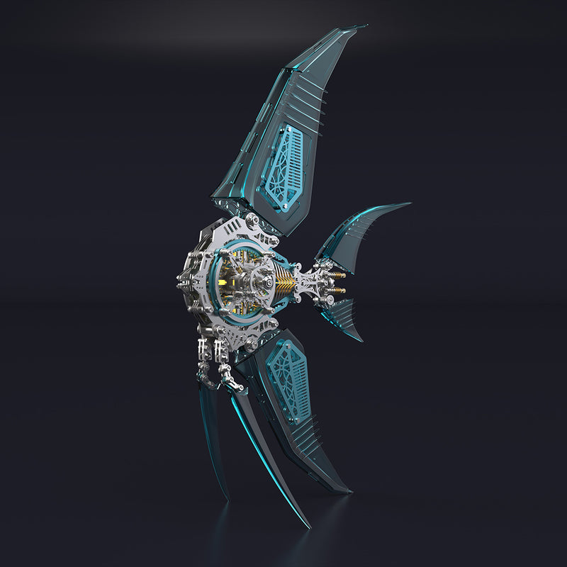 Mechanical 3D DIY Vibrant Angelfish Steampunk Assembly Model Kit with Creative Fins
