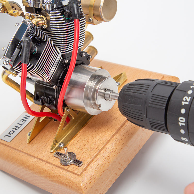 RETROL R33 Evolution 4.2CC Mini V2 Engine OHV V-Twin Motorcycle Engine Double-cylinder Four-stroke Gasoline Engine Internal Combustion Engine Model - EngineDIY