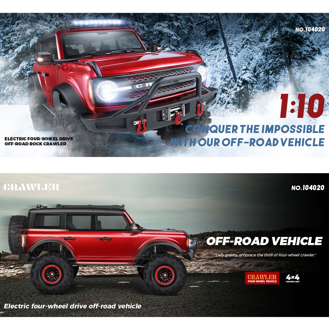 1/10 scale 2.4g 4wd rc off-road car rtr version