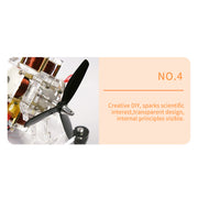 transparent acrylic four-coil brushless hall motor model, stem electromagnetic science display