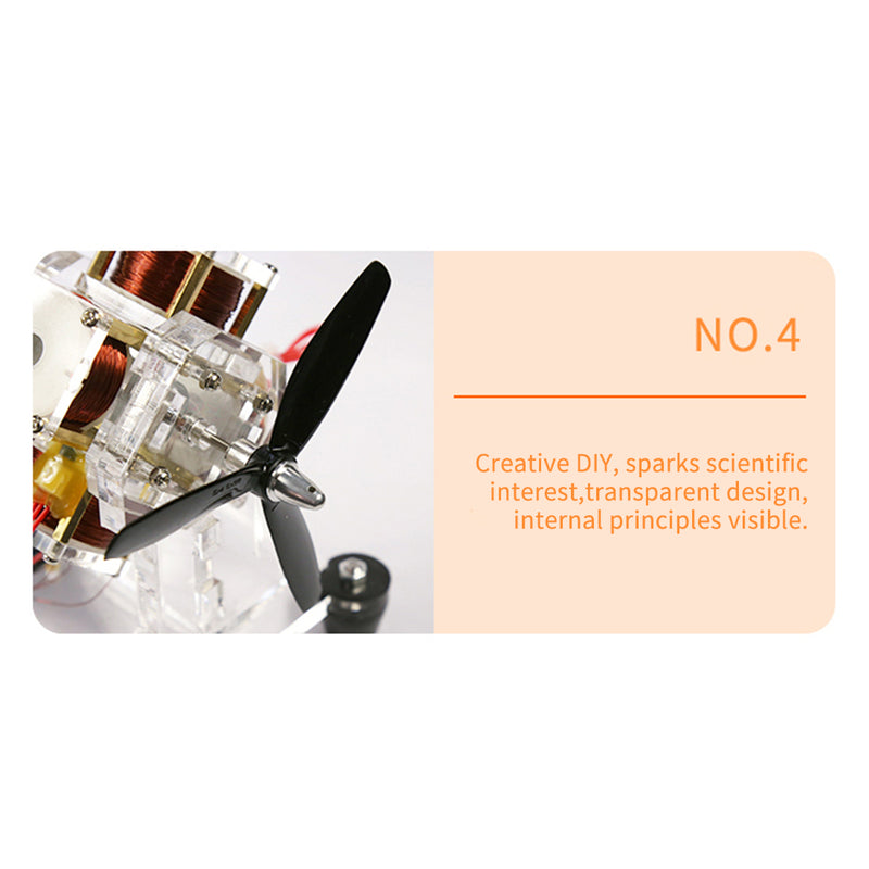 transparent acrylic four-coil brushless hall motor model, stem electromagnetic science display
