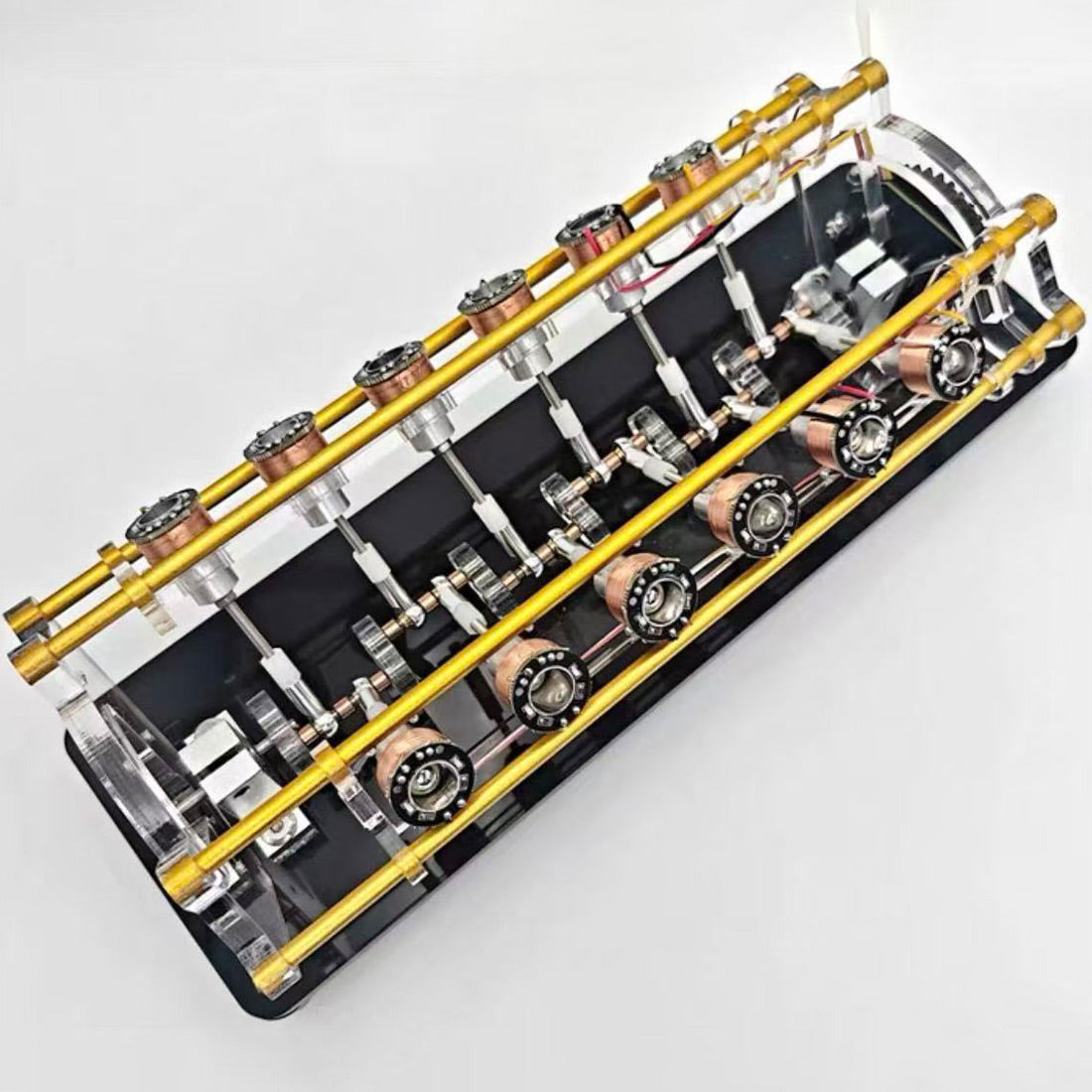 Electromagnetic Engine Model, V12 Multi Cylinder Electromagnet Motor for Physics Teaching-EngineDIY