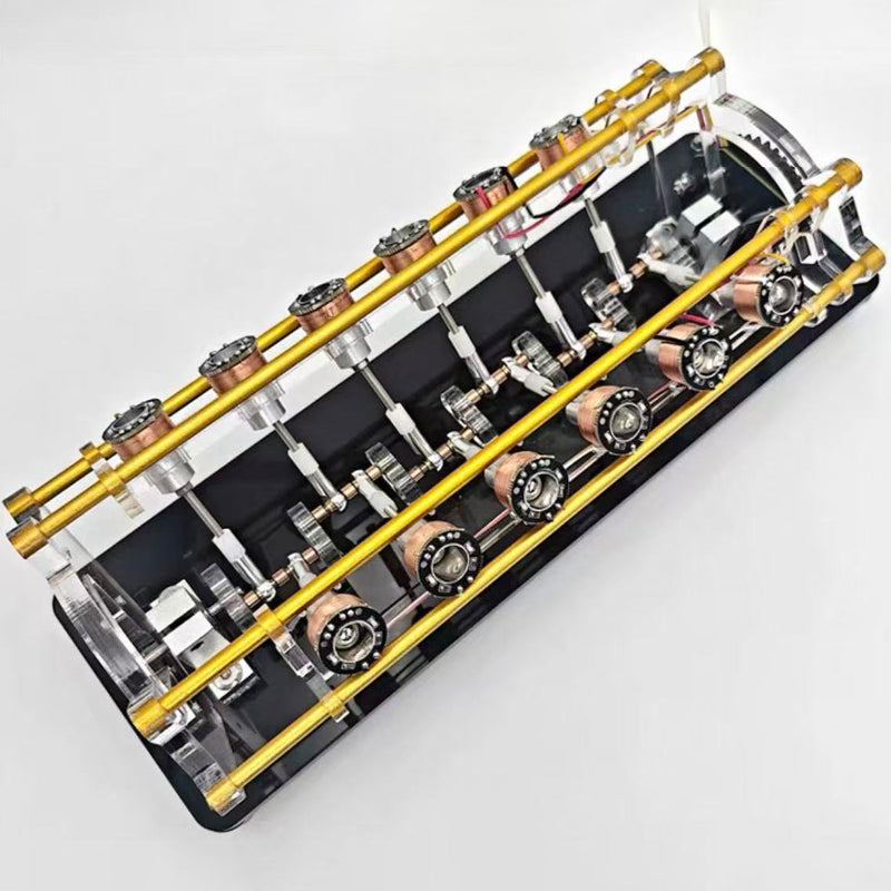 Electromagnetic Engine Model, V12 Multi Cylinder Electromagnet Motor for Physics Teaching-EngineDIY