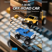 1/36 scale 2.4g 4wd proportional rc off-road car – led lights, long battery life