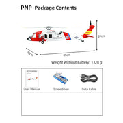 FLYWING MH-60T 2.4G 6CH 470-Class Quick-Release 4-Rotor Scale RC Military Helicopter Model with ACE Flight Controller, GPS Positioning & Left/Right-Hand Control - EngineDIY