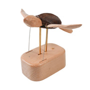 handcrafted wooden sea turtle dynamic model- desktop stress relief display