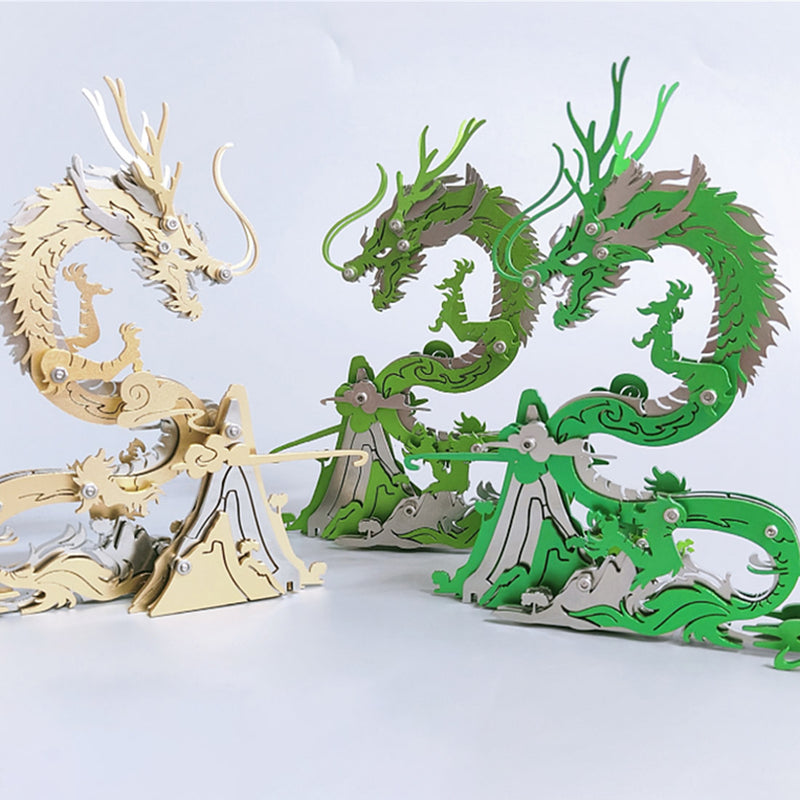 DIY Mechanical Chinese Dragon Metal Assembly Toy Creative Ornament to Build-92 Pieces - EngineDIY