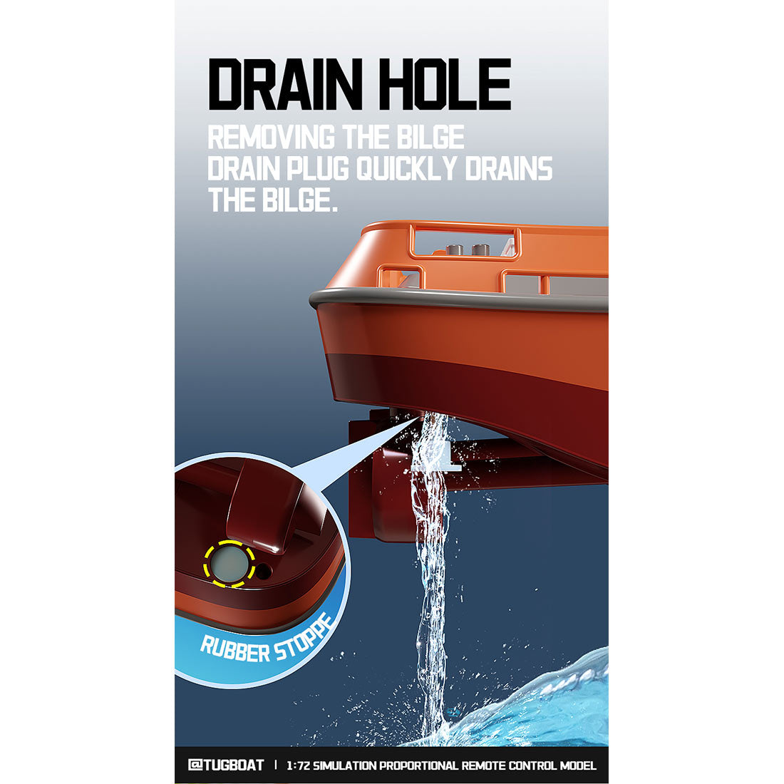 1/72 2.4ghz rc electric tugboat model rtr version