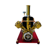 RW-BV2C Mini Reversible Reciprocating V-Type Dual-Cylinder Live Steam Engine and Boiler Model - EngineDIY