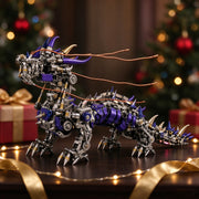 punkbuild mechanical qilin metal model kit with led lights