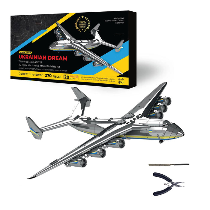3d metal an-225 mriya aircraft model Kit, collectible desktop display for aviation lovers-270pcs