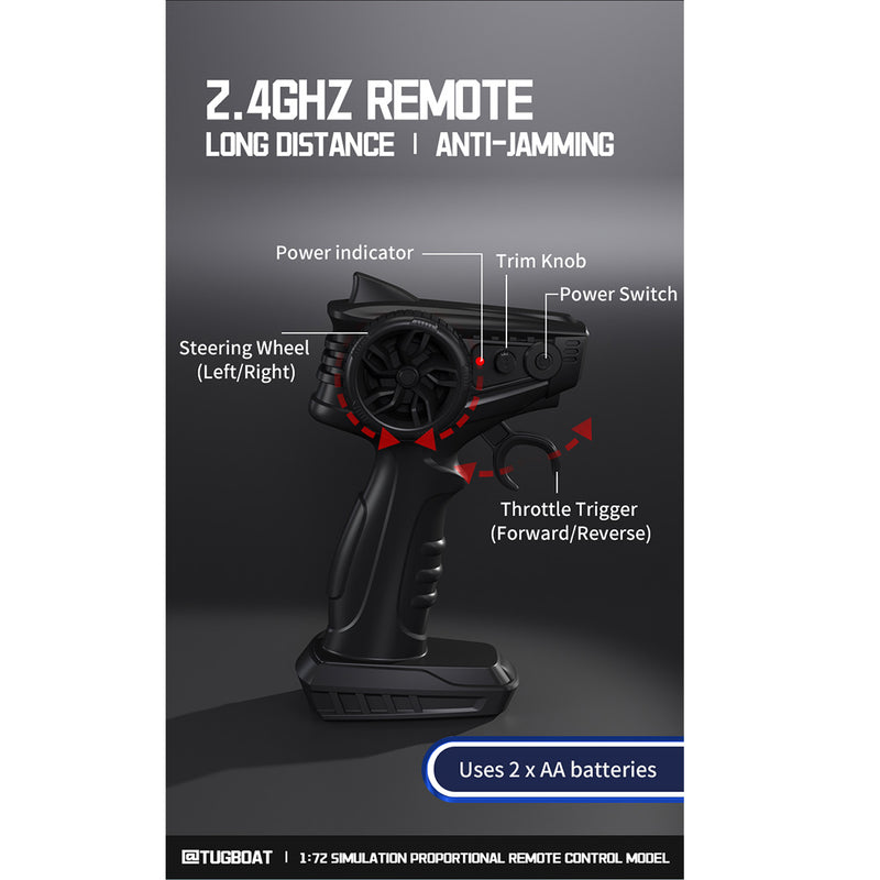 1/72 2.4ghz rc electric tugboat model rtr version