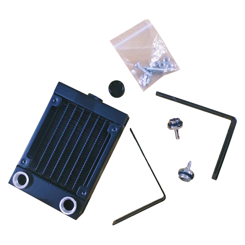 Water-Cooling Radiator Tank Water Outlet Assembly + Bracket Kit for CISON Engine Models - EngineDIY