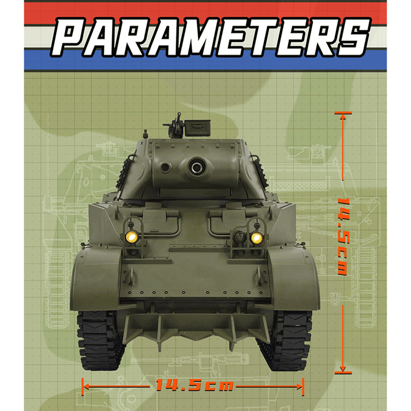 1/16 scale 2.4g u.s. m8 self-propelled howitzer rc tank model with sound and lights, telescoping smoke, dual-speed modes