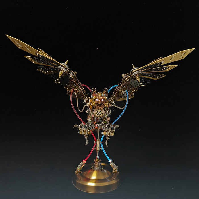 3d diy steampunk metal mechanical eagle model kit, creative trendy display - 650pcs