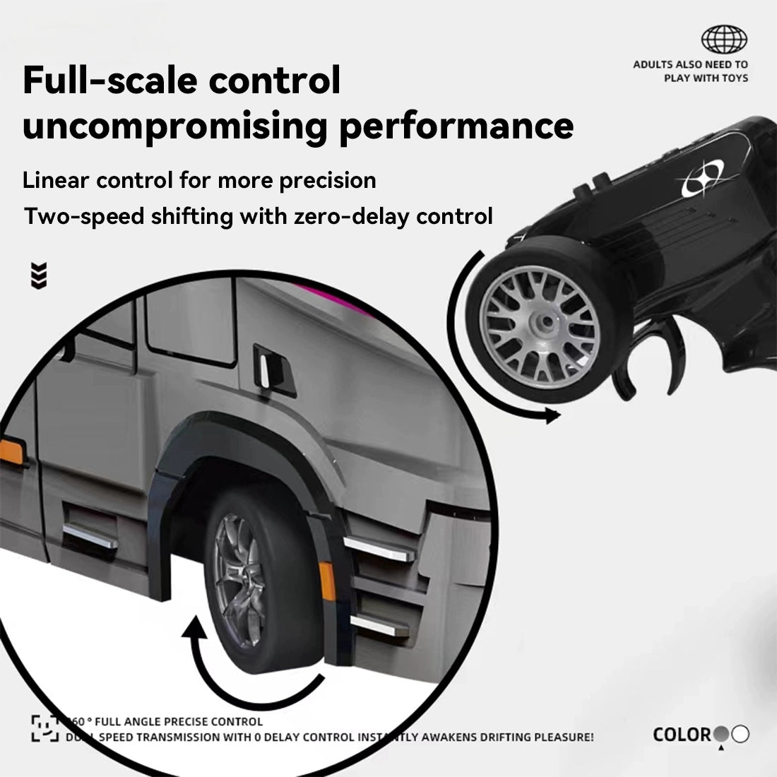 1/43 scale 2.4g full proportional rc semi-truck with opening doors