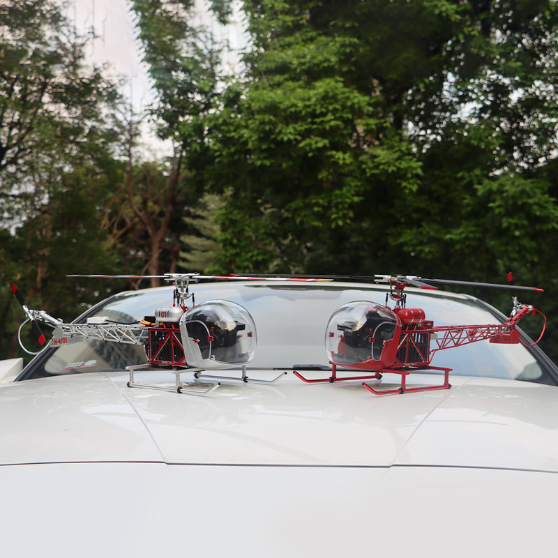 wolfbush bell-47 450-class 3-blade rc helicopter, 2.4ghz 12ch scale helicopter with brushless dfc, metal shaft drive, h1pro flight controller & openable cockpit (rtf version)