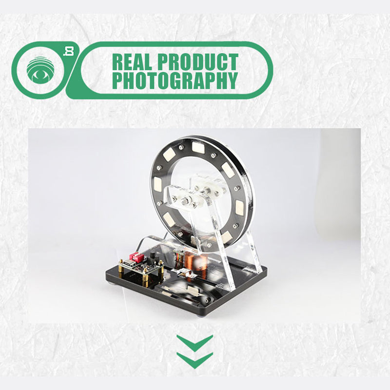 Small Hall Sensor Motor Model - Brushless Ferris Wheel Demonstrator, Bedini Style - Low Power Consumption High Speed Tech Desk Decor - EngineDIY