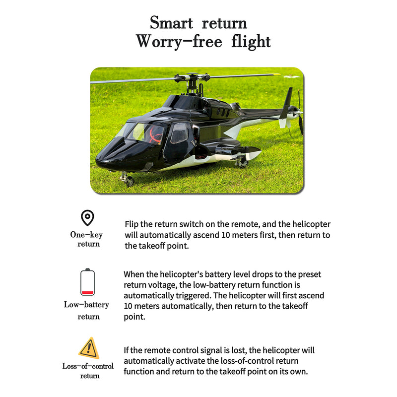 FLISHRC Airwolf Pro FL500 500-Class 6CH Scale RC Helicopter with L7 Flight Controller & 4-Mode GPS, 2.4GHz RTF - EngineDIY