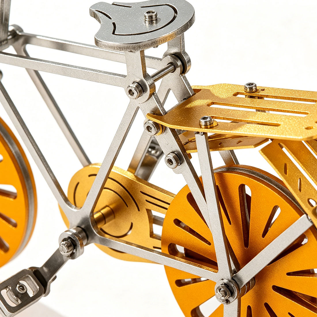 3d metal puzzle bike diy mechanical assembly model kit – stainless steel bicycle, desktop collectible craft for mechanical enthusiasts (105+pcs)