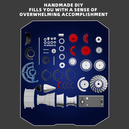 teching mini turbofan engine kit that works - diy metal electric jet engine with visible mechanics for stem education 