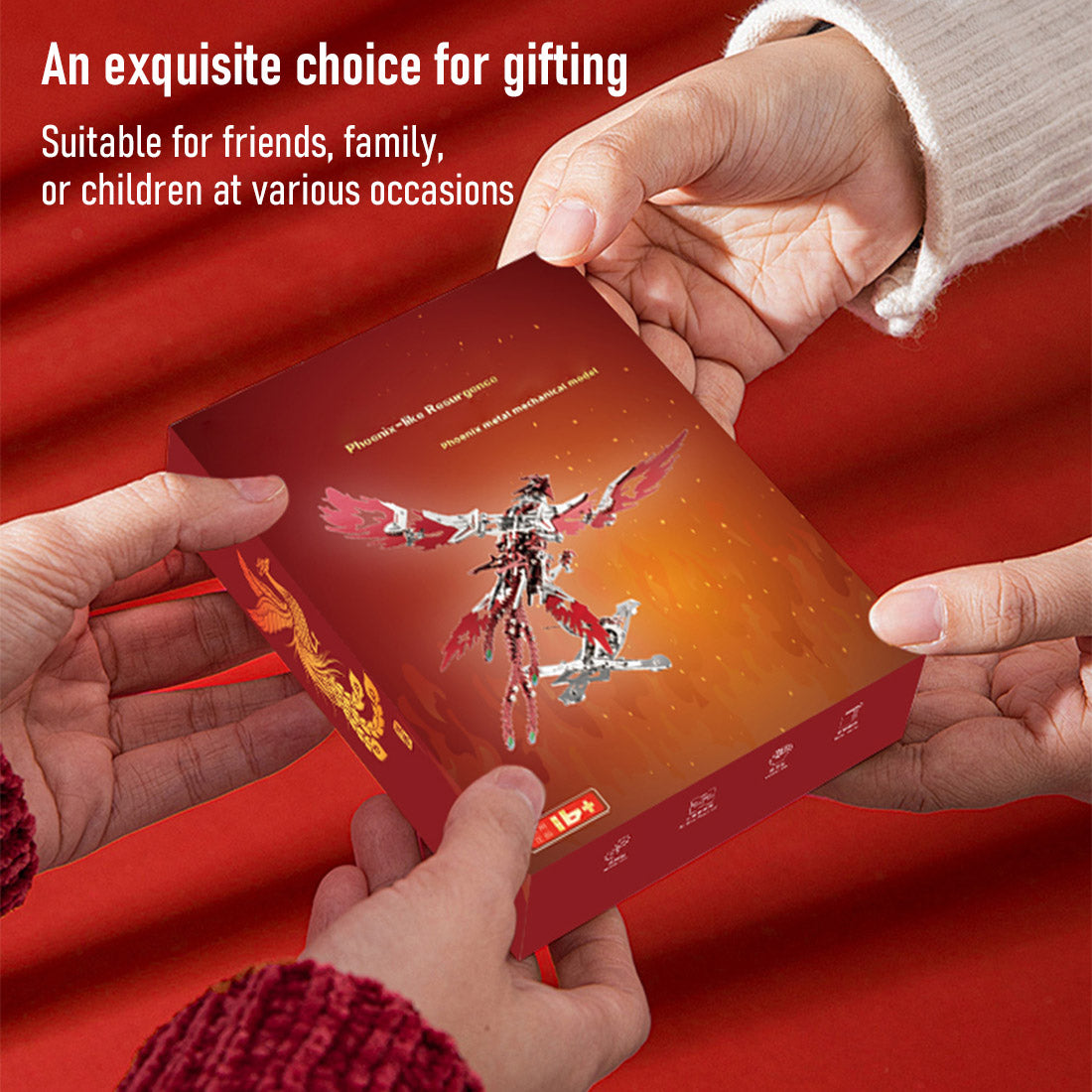 Puzzle 3D en métal Phénix mécanique, jouets artisanaux à ailes battantes, 358 pièces