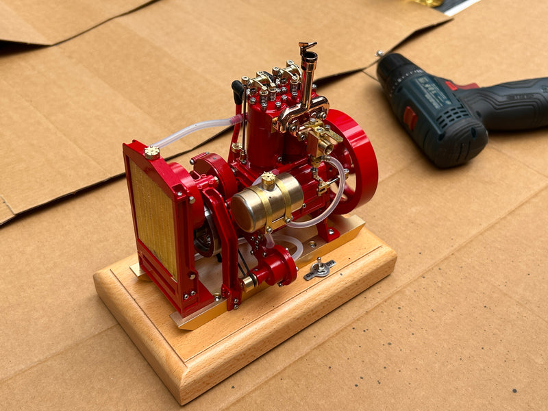 H74 5CC 2-cylinder 4 Stroke Water Cooled Gasoline Engine ICE Model Internal Combustion Engine - EngineDIY