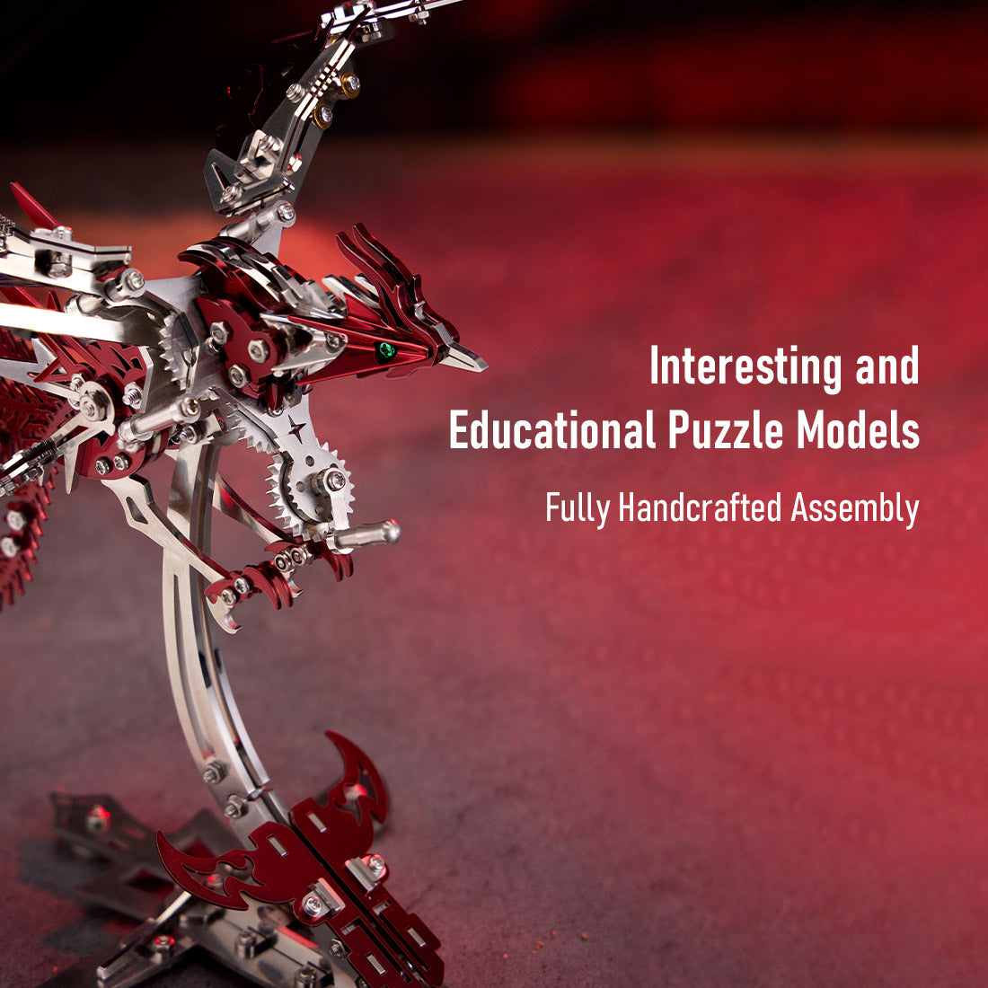 Puzzle 3D en métal Phénix mécanique, jouets artisanaux à ailes battantes, 358 pièces