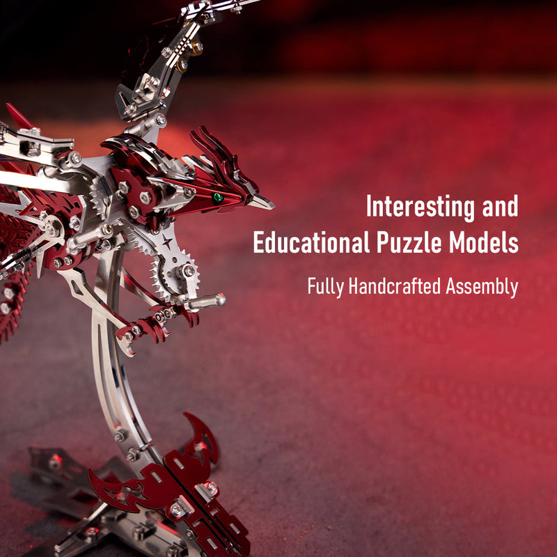 Mechanical Phoenix 3D Metal Puzzles Craft Flapping Wing Toys 358Pcs - EngineDIY