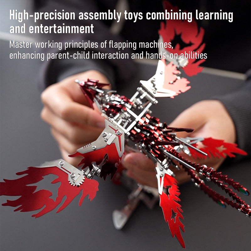 Mechanical Phoenix 3D Metal Puzzles Craft Flapping Wing Toys 358Pcs - EngineDIY