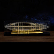 1/453 scale hindenburg zeppelin acrylic frame model kit, transparent assembly model with display case and led base, aviation history diy desktop craft