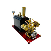 RW-BV2C Mini Reversible Reciprocating V-Type Dual-Cylinder Live Steam Engine and Boiler Model - EngineDIY
