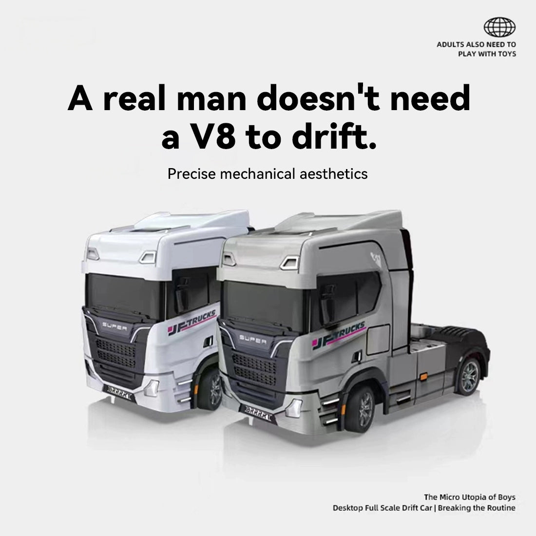 1/43 scale 2.4g full proportional rc semi-truck with opening doors