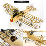 1/18 Scale Albatros D.III WWI Fighter Aircraft Wooden Model Kit, German Biplane Assembly Model, Precision-Cut Skeleton Structure DIY Display for Aviation Collectors