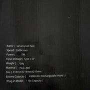 turbo jet engine desktop fan high-speed cooling with futuristic design