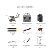 rc era c186s bo105 1/48 scale 2.4g 6ch single-rotor flybarless realistic intelligent rc helicopter model with barometric altitude hold, optical flow positioning, one-key tol & missile mounting rack (rtf)