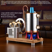 Retro All-metal Vertical Twin-Cylinder Steam Engine Model with Dynamic Balanced Crankshaft RTR STEM Model - EngineDIY