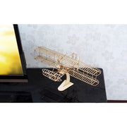wooden 1/24 scale wright-flyer i model kit, open-frame biplane aircraft assembly kit, precision-cut wood diy model for aviation collectors & desktop display