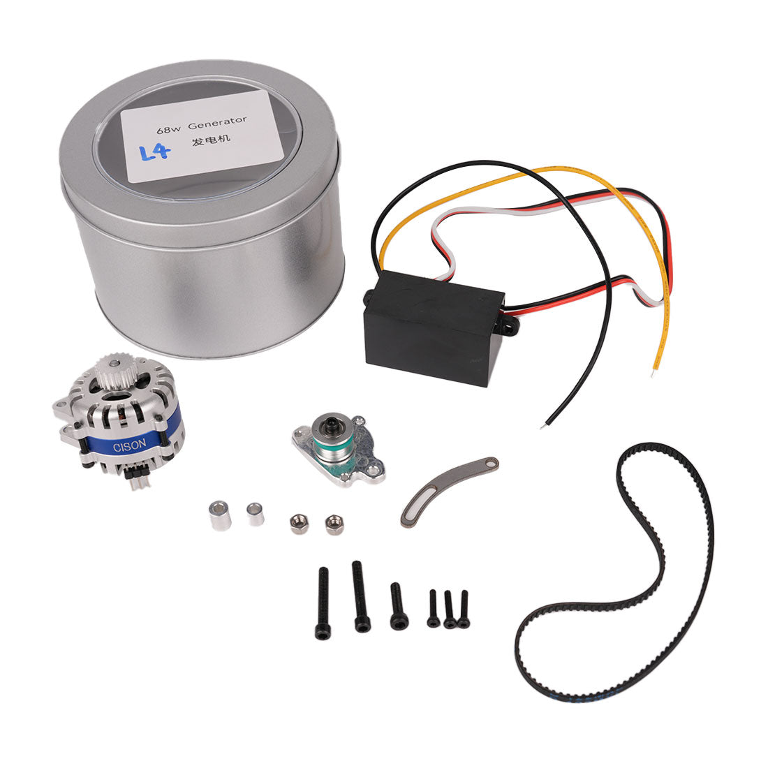 CISON Mini DC Generator + Rectifier + Fixed Bracket DIY Modification Accessory Set for CISON Four Cylinder Engine Models - EngineDIY