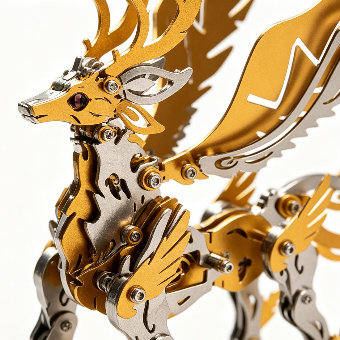 3d metal mechanical deer diy assembly model kit, futuristic desktop for adults and collectors