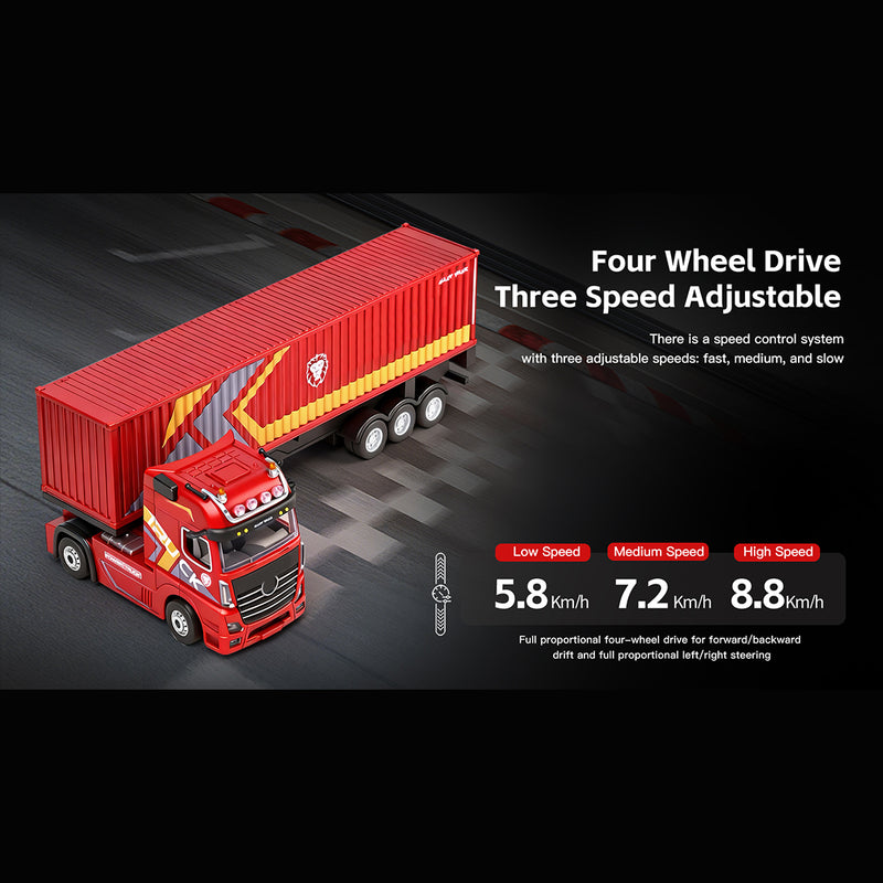 1/64 scale 2.4ghz 4wd rc container truck rtr