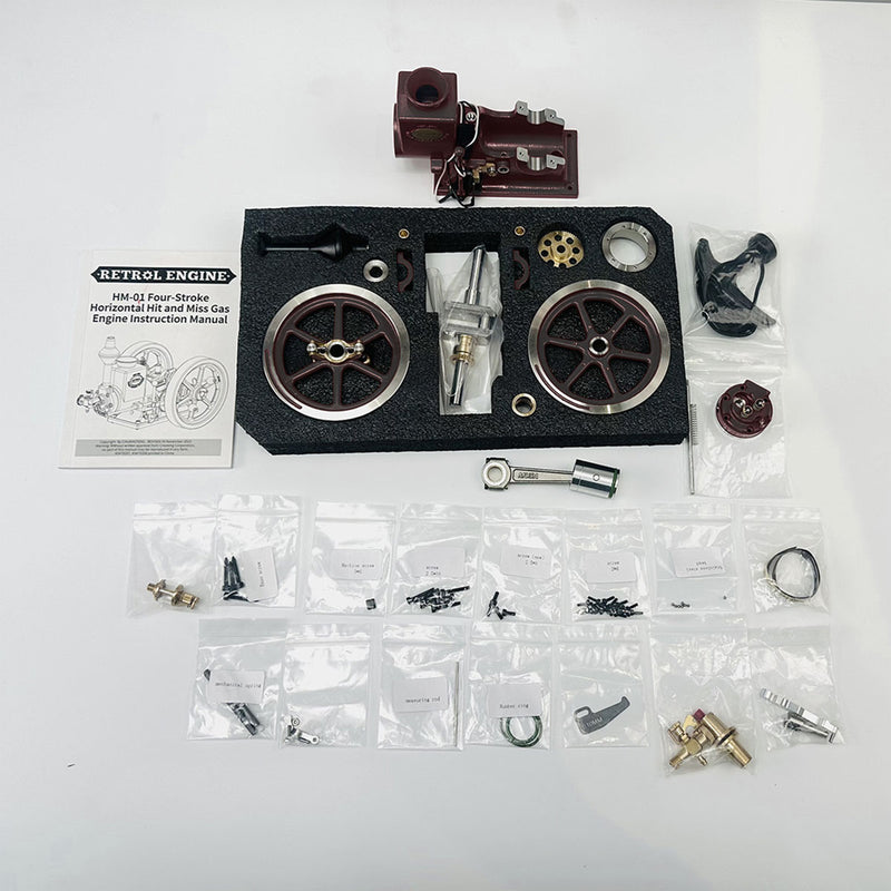 enginediy retrol engine hm-01 7cc engine 4-stroke horizontal hit and miss internal combustion engine model
