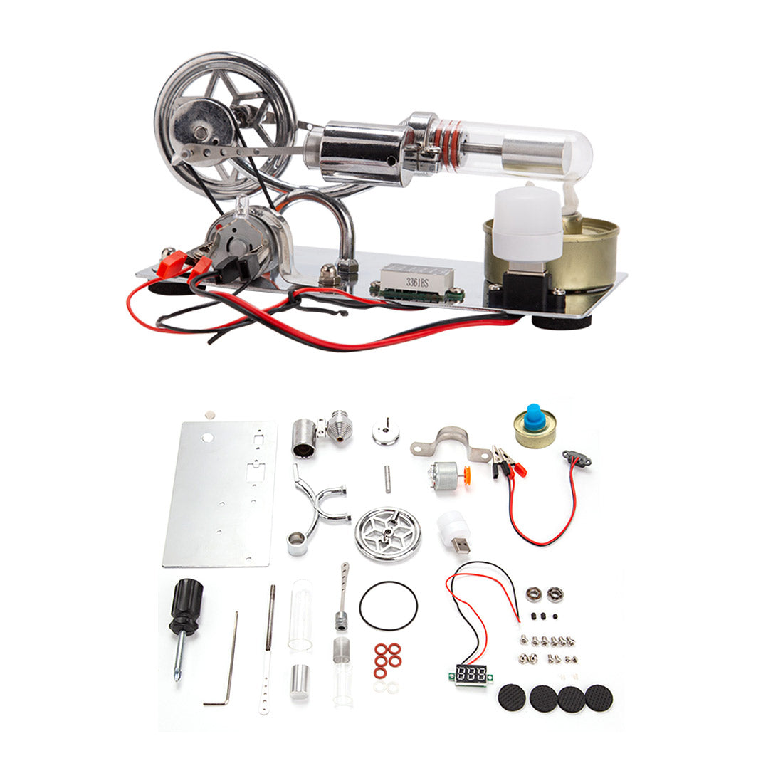 ENJOMOR γ-Type Hot Air Stirling Engine Model Kit