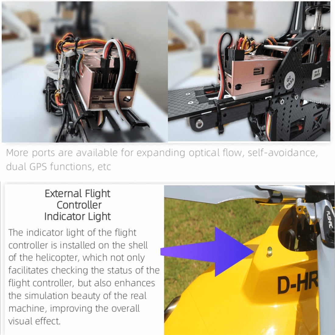 FLISHRC FL500 EC135 500-Class 2.4GHz 6CH Scale RC Helicopter – L7 Flight Controller & 4-Mode GPS Precision Positioning (RTF)