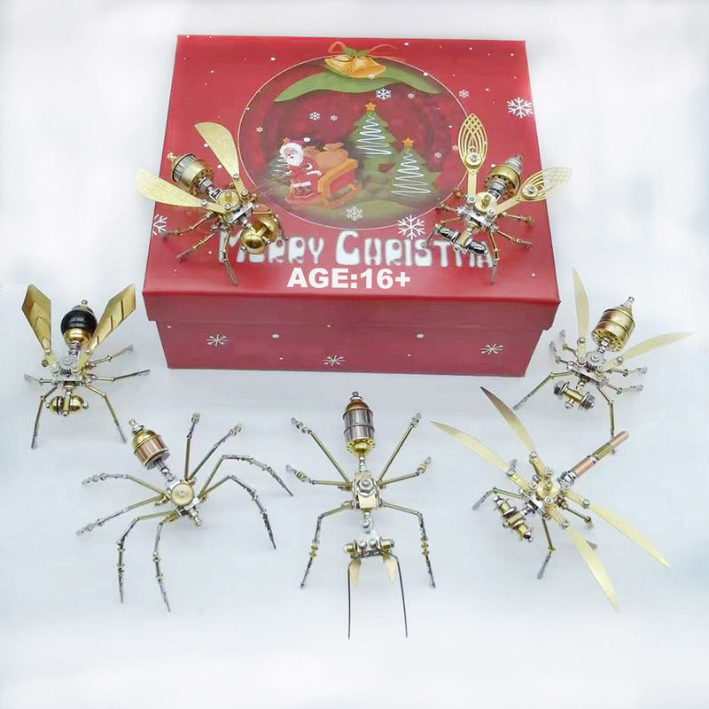 3D Metal Puzzle DIY Mini Steampunk Small Insects Metal Assembly Model Kits Christmas Set - EngineDIY