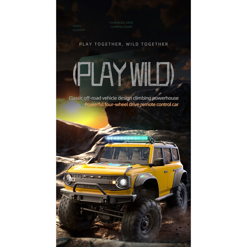 1/16 scale brushless 4wd rc crawler truck – all-terrain off-road pickup with dual-rate transmission, independent suspension & metal frame