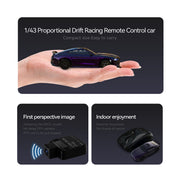 1/43 scale 2.4g full proportional 4wd rc drift car, independent suspension, simulated led lights & extended runtime - enginediy