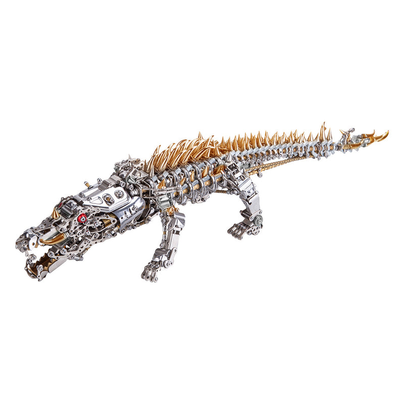 3D Metal Sleeping Crocodile DIY Metal Puzzle Model Kit Mechanical Assembly Crafts 1500+PCS - EngineDIY