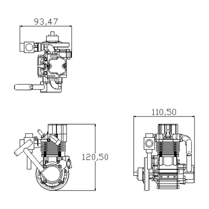 ENJOMOR GS-DK01 8CC OHV Inline Single-Cylinder Four-Stroke Air-Cooled Gasoline Engine Model (RTR Version) - EngineDIY