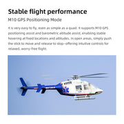 flywing bell-407 470 size 2.4g 6ch military rc helicopter model with ace flight controller, gps, quick release rotors and adjustable left/right-handed controls (rtf version)